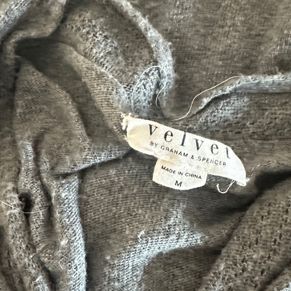 Anthropologie Velvet Graham & Spencer Rozalia Open Cardigan Gray - Picture 10 of 11